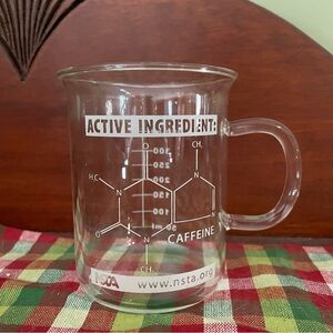 Caffeine Clear Glass Beaker Mug